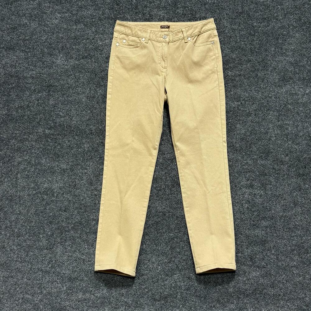 J. McLaughlin Pants Womens 6 Beige Twill Slim Leg Khaki Stretch Casual